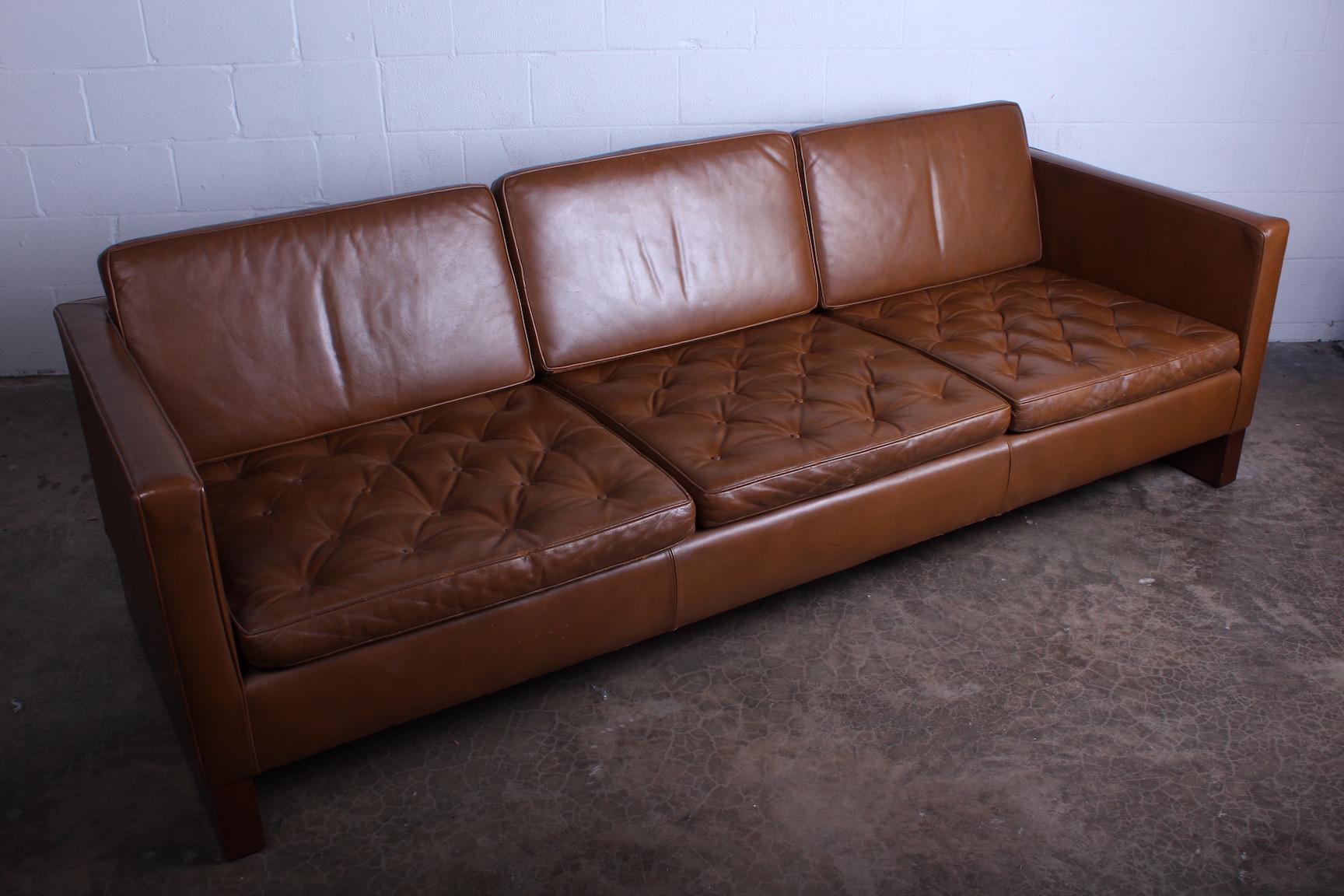 Leather Sofa Designed by Mies van der Rohe for Knoll In Good Condition In Dallas, TX