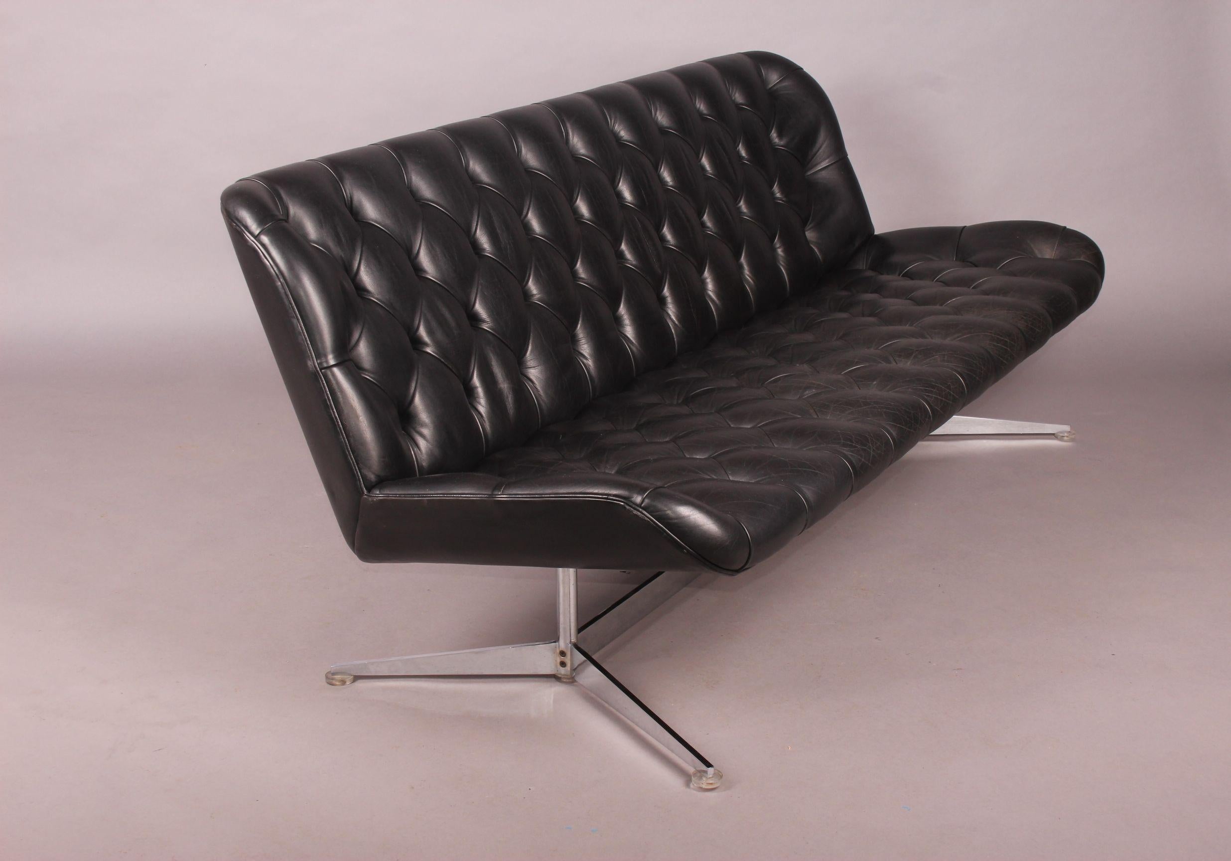 Mid-20th Century Leather Sofa