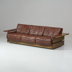 Divano in pelle, Hämeen Kalustajat, Finlandia, anni '70