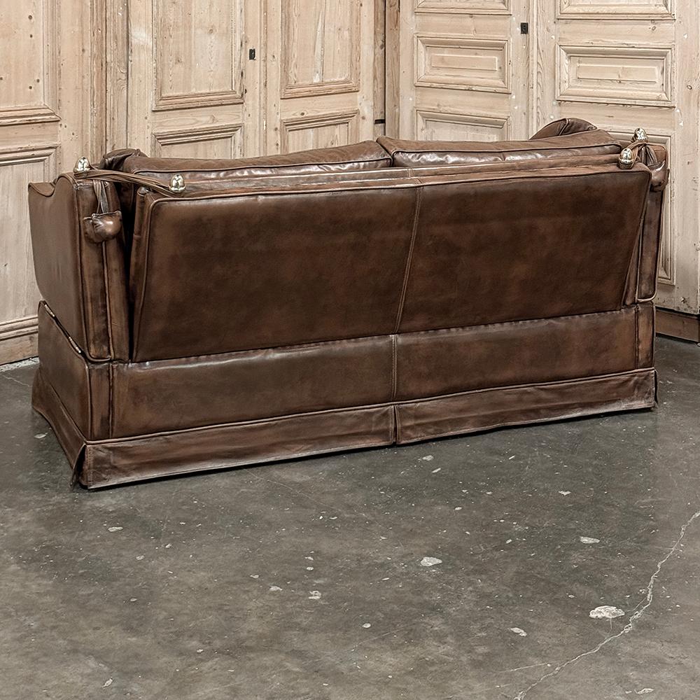 Leather Sofa with Drop-Down Sides For Sale 13