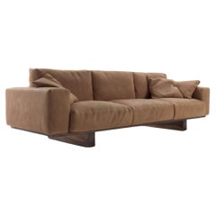 Ledersofa mit Nussbaumgestell Riva 1920 Utah Sofa