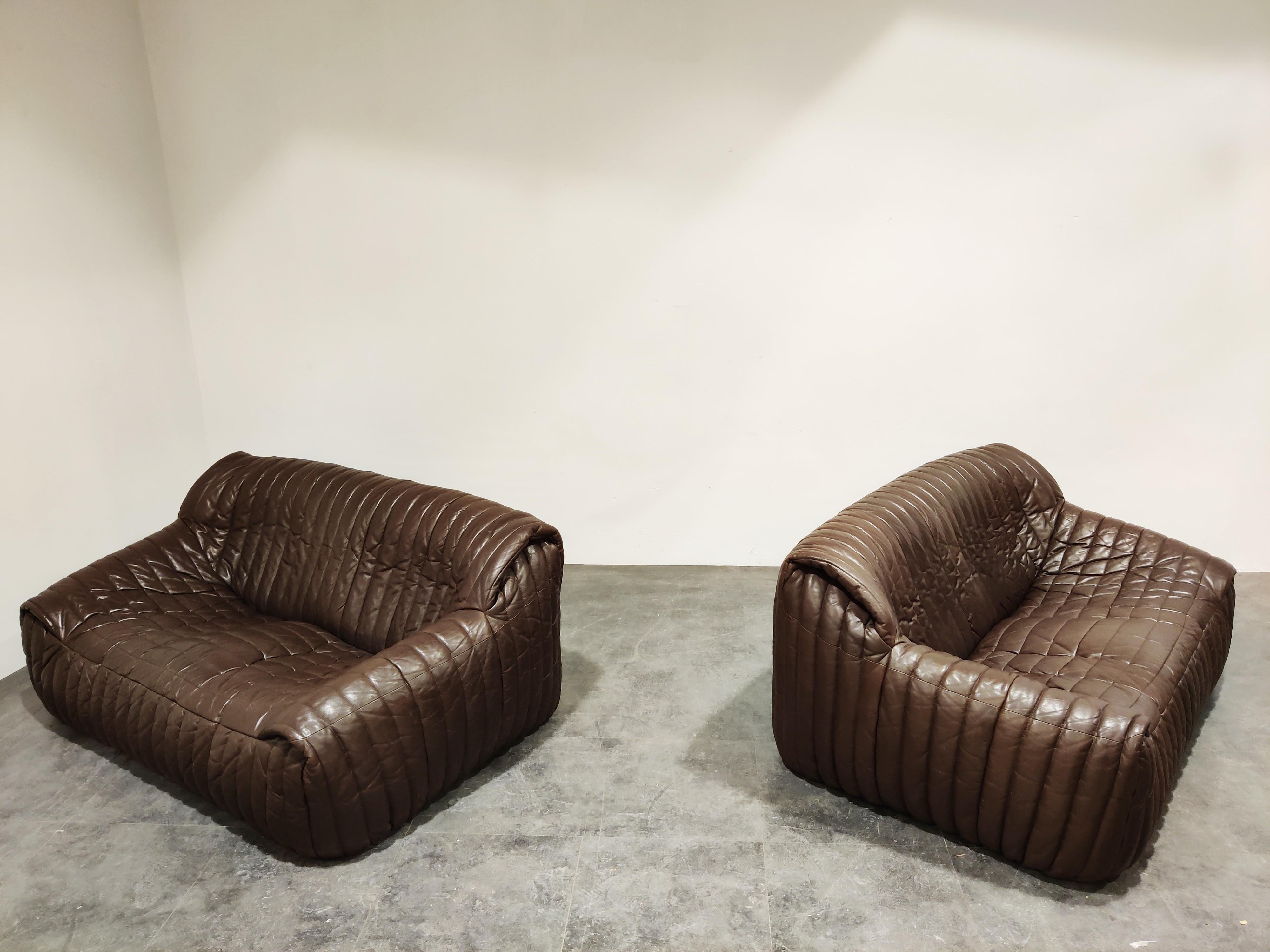 Leather Sofas by Annie Hieronimus for Cinna, 1970s, Set of 2 5