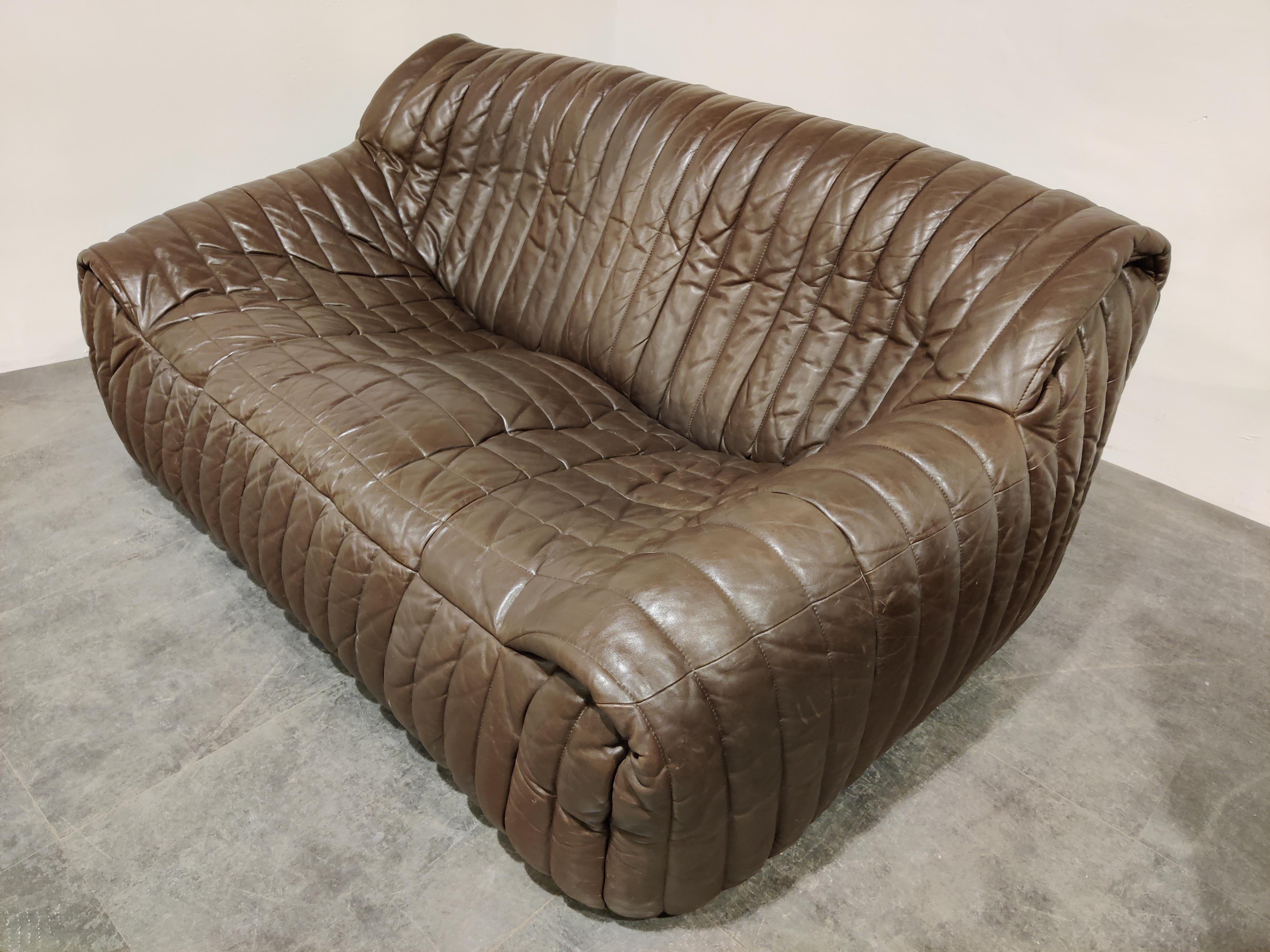 Leather Sofas by Annie Hieronimus for Cinna, 1970s, Set of 2 3