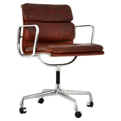 Vintage Leather Soft Pad Chair by Charles and Ray Eames for Herman Miller, 1970s