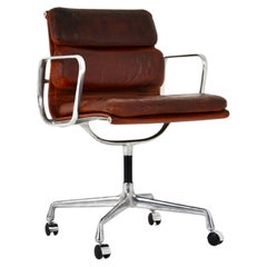 Retro Leather Soft Pad Chair by Charles and Ray Eames for Herman Miller, 1970s