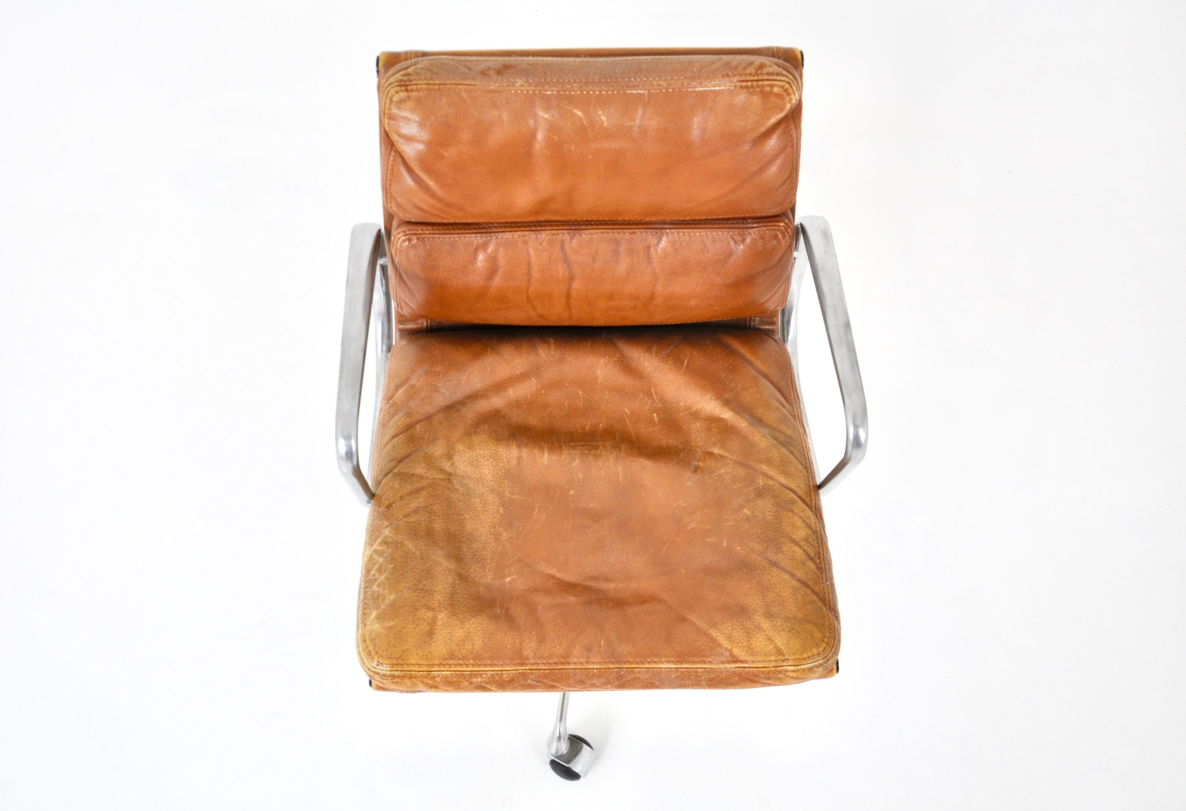 Leather Soft Pad Chair by Charles and Ray Eames for Icf, 1970s 3