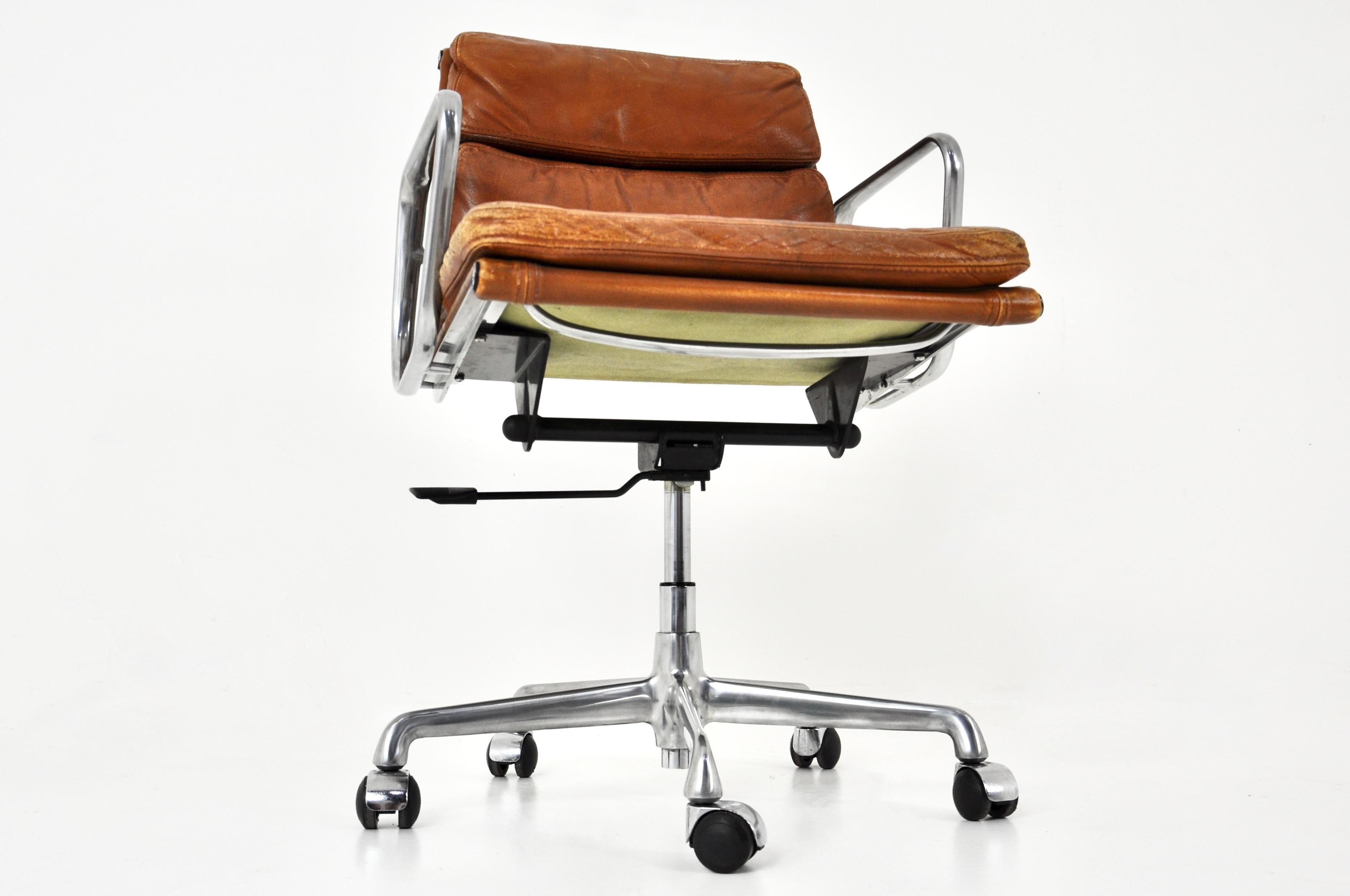 Leather Soft Pad Chair by Charles and Ray Eames for Icf, 1970s 4