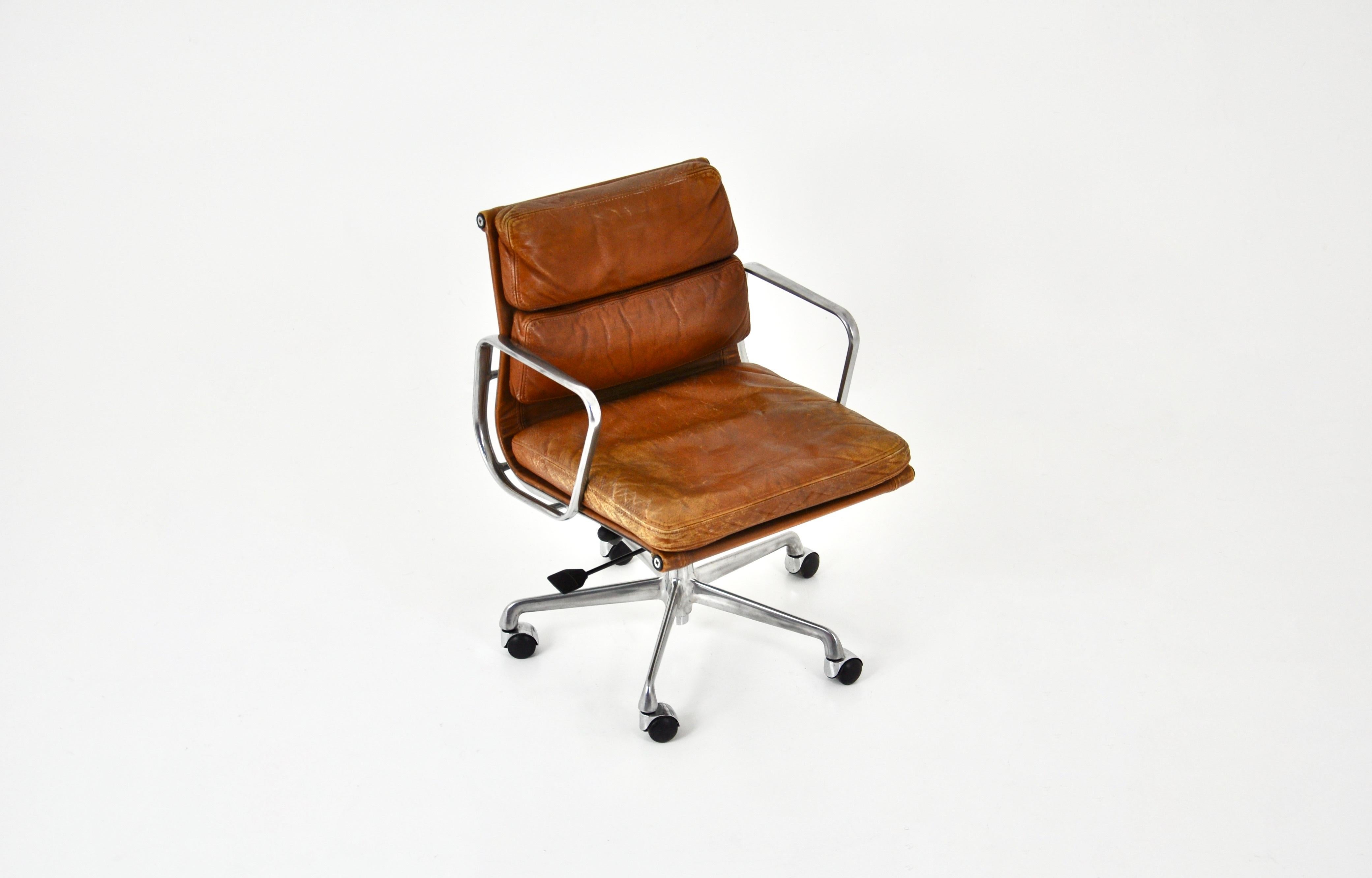 Central American Leather Soft Pad Chair by Charles and Ray Eames for Icf, 1970s