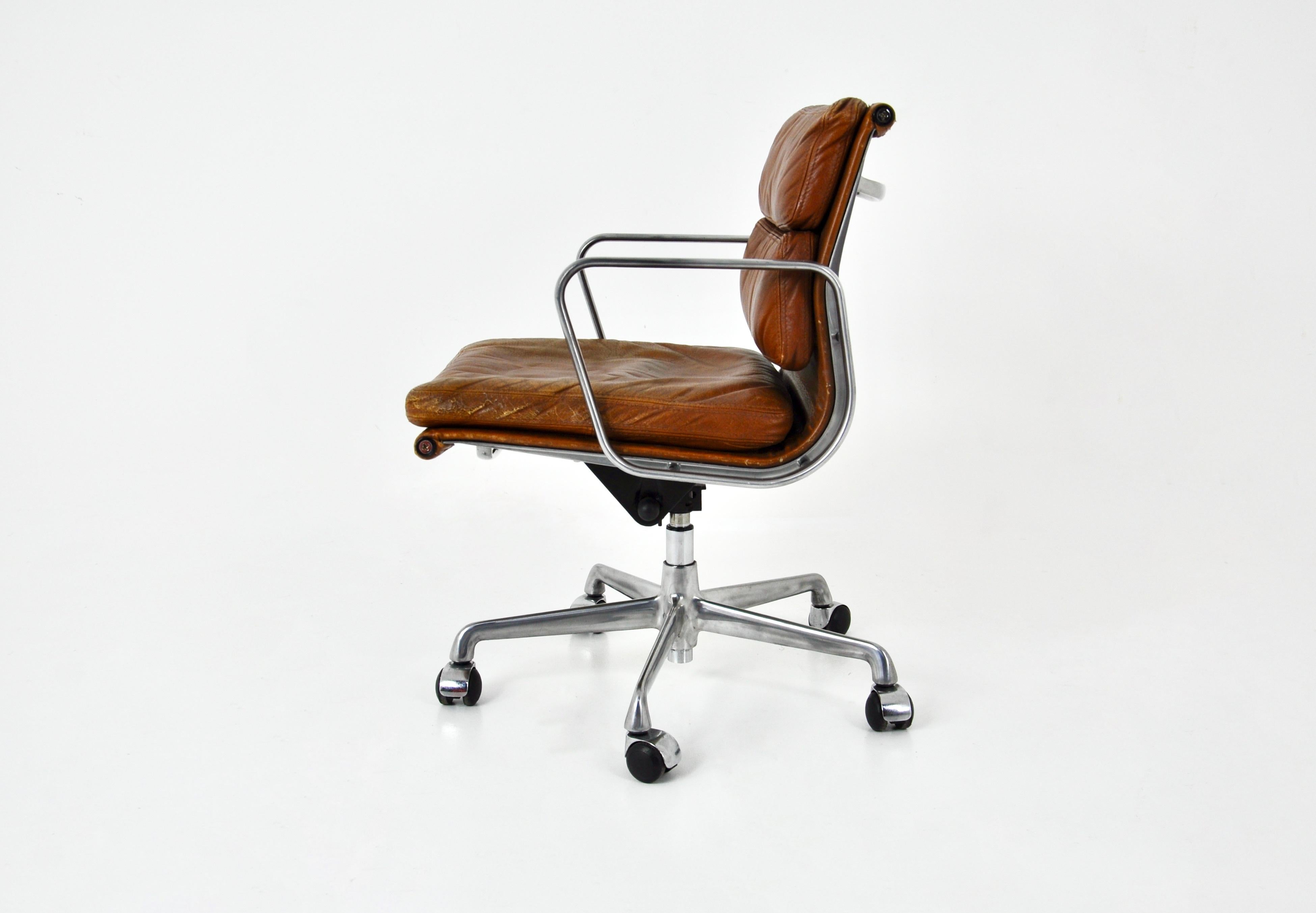 Leather Soft Pad Chair by Charles and Ray Eames for Icf, 1970s 2