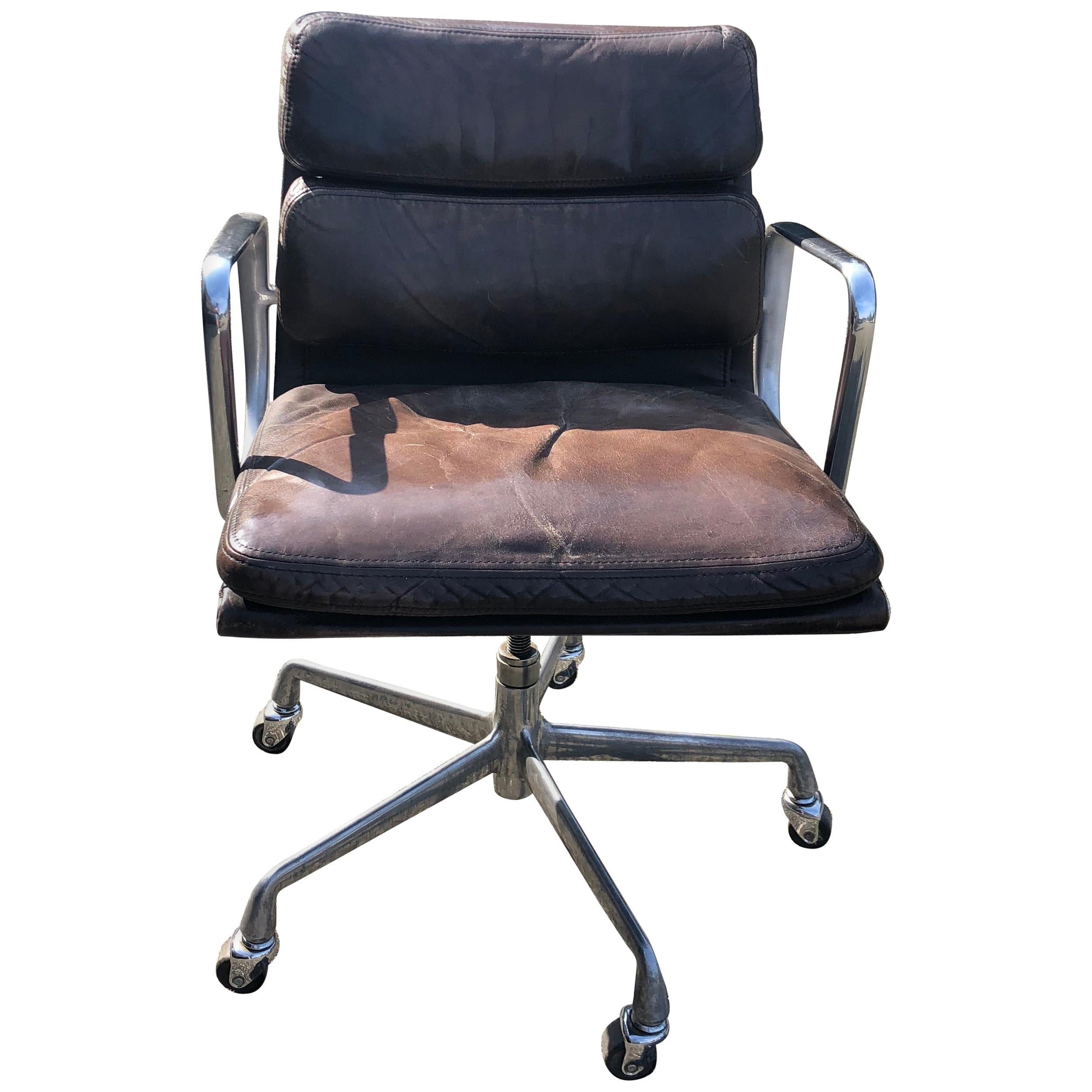 Leather Soft Pad Desk Chair by Charles Eames, Mfg. Herman Miller