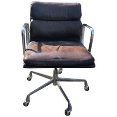 Leather Soft Pad Desk Chair by Charles Eames, Mfg. Herman Miller Leather Soft Pad Desk Chair by Charles Eames, Mfg. Herman Miller