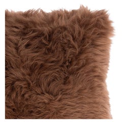 Shearling Sheepskin Tan Cushion by Muchi Decor, Made in Italy