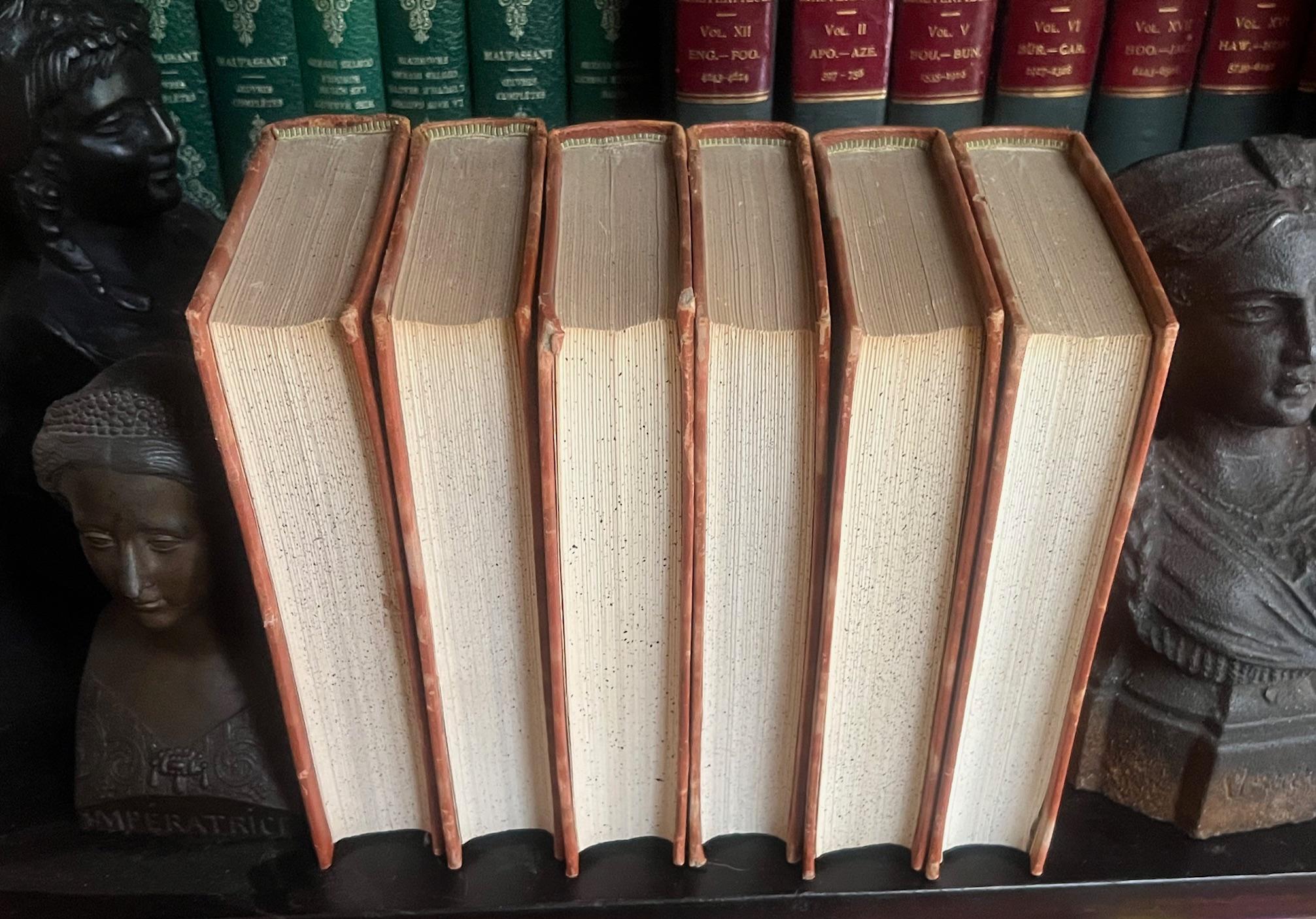 Juego de 6 libros franceses con lomo de cuero, 1953 en venta 4