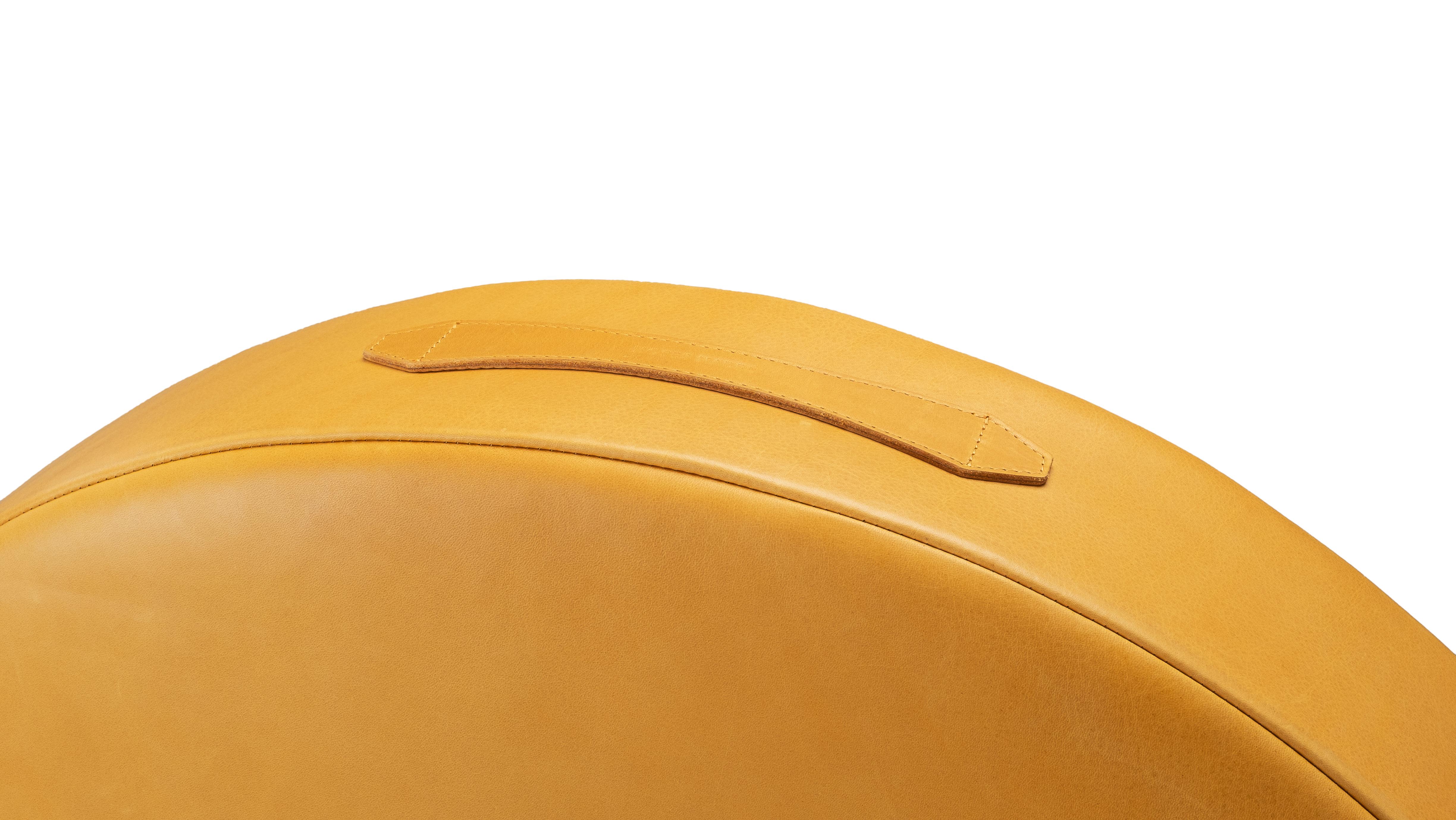 Modern Oversize Stacking Round Leather Floor Cushion Set of 3 by Moses Nadel For Sale