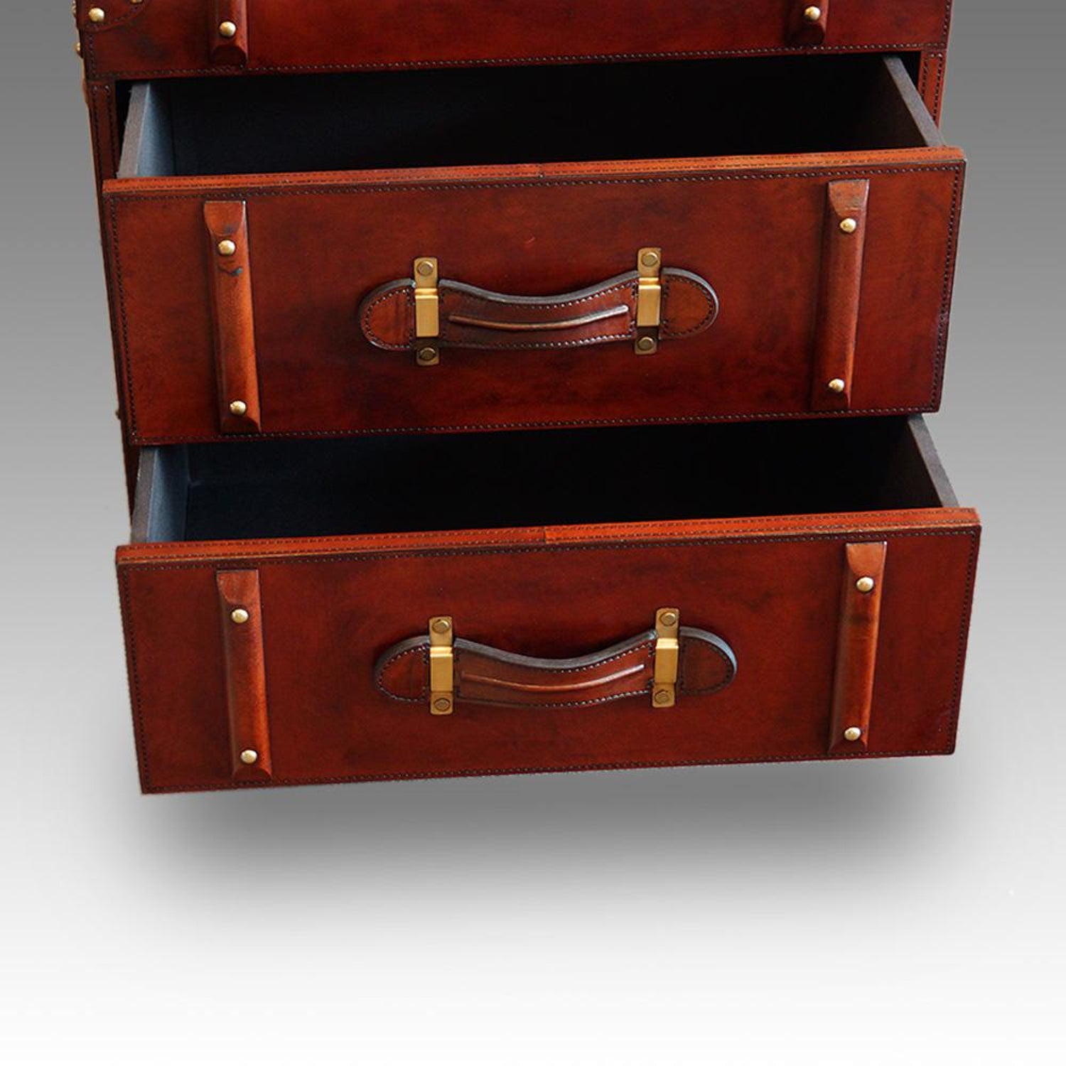 Leather Steamer Trunk Bedside Chest At 1stdibs