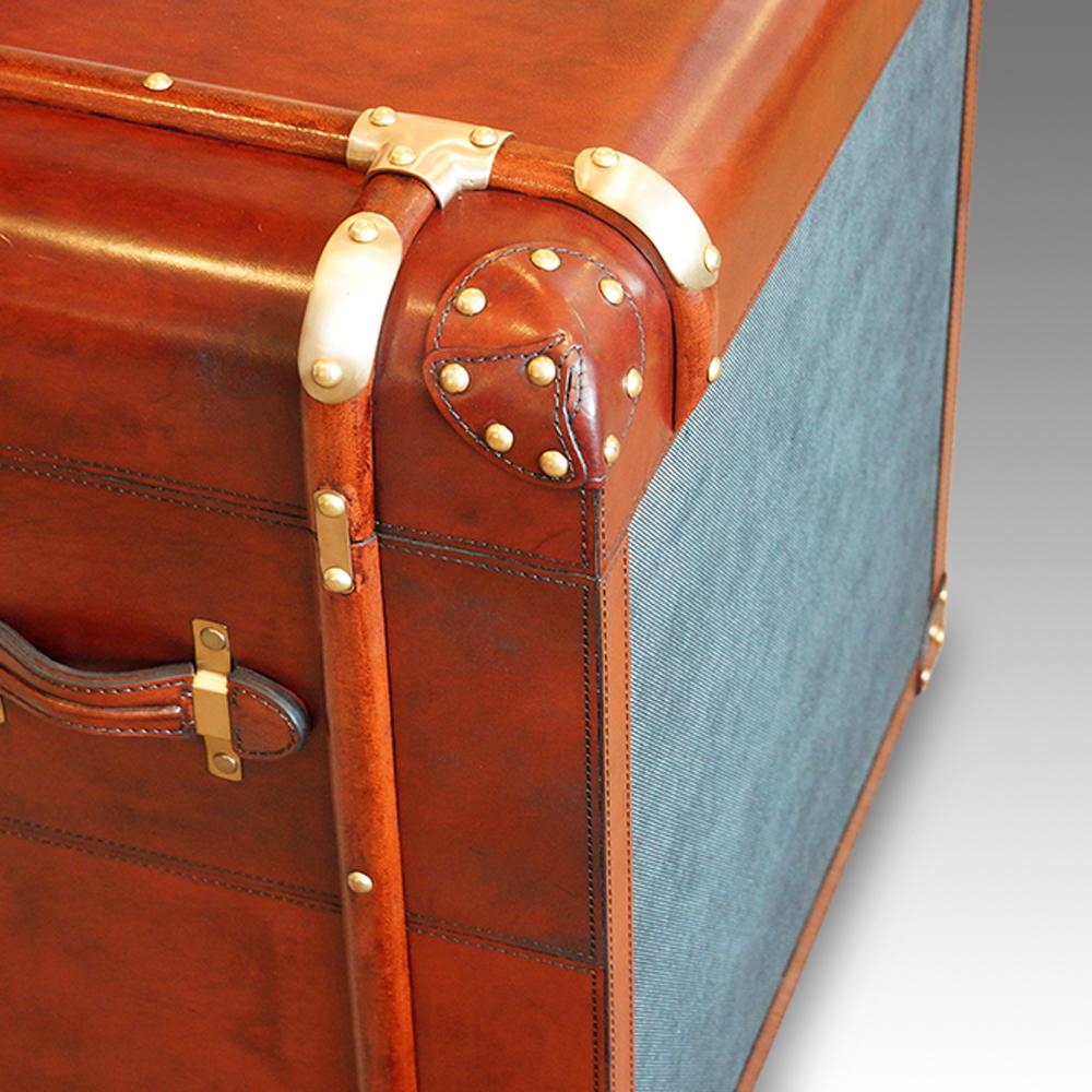English Leather 'Steamer Trunk' Bedside Chest