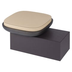 Leather Stool & Table, Olympia by Stephane Parmentier for Giobagnara
