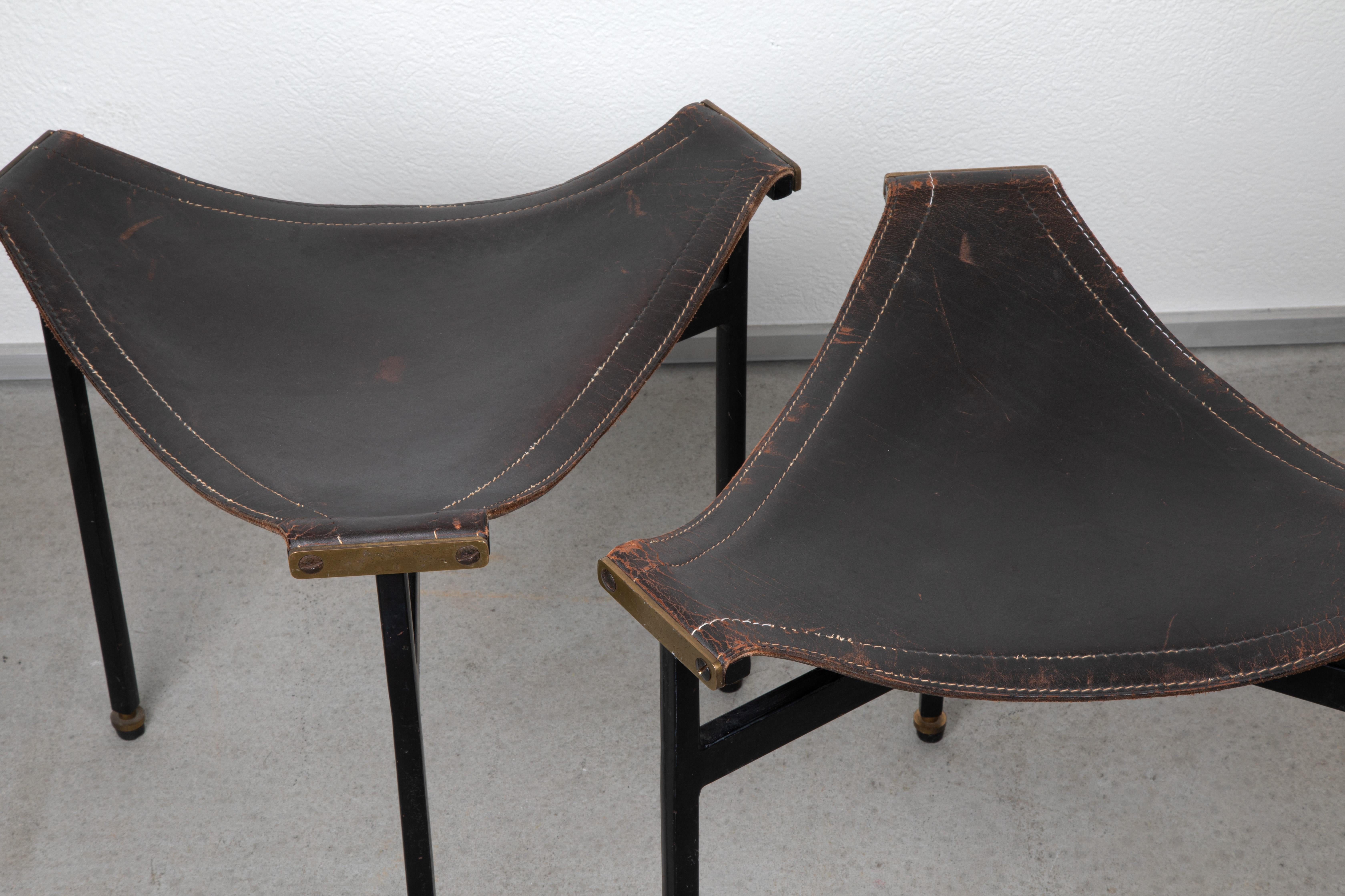 Mid-20th Century Leather Stools For Sale
