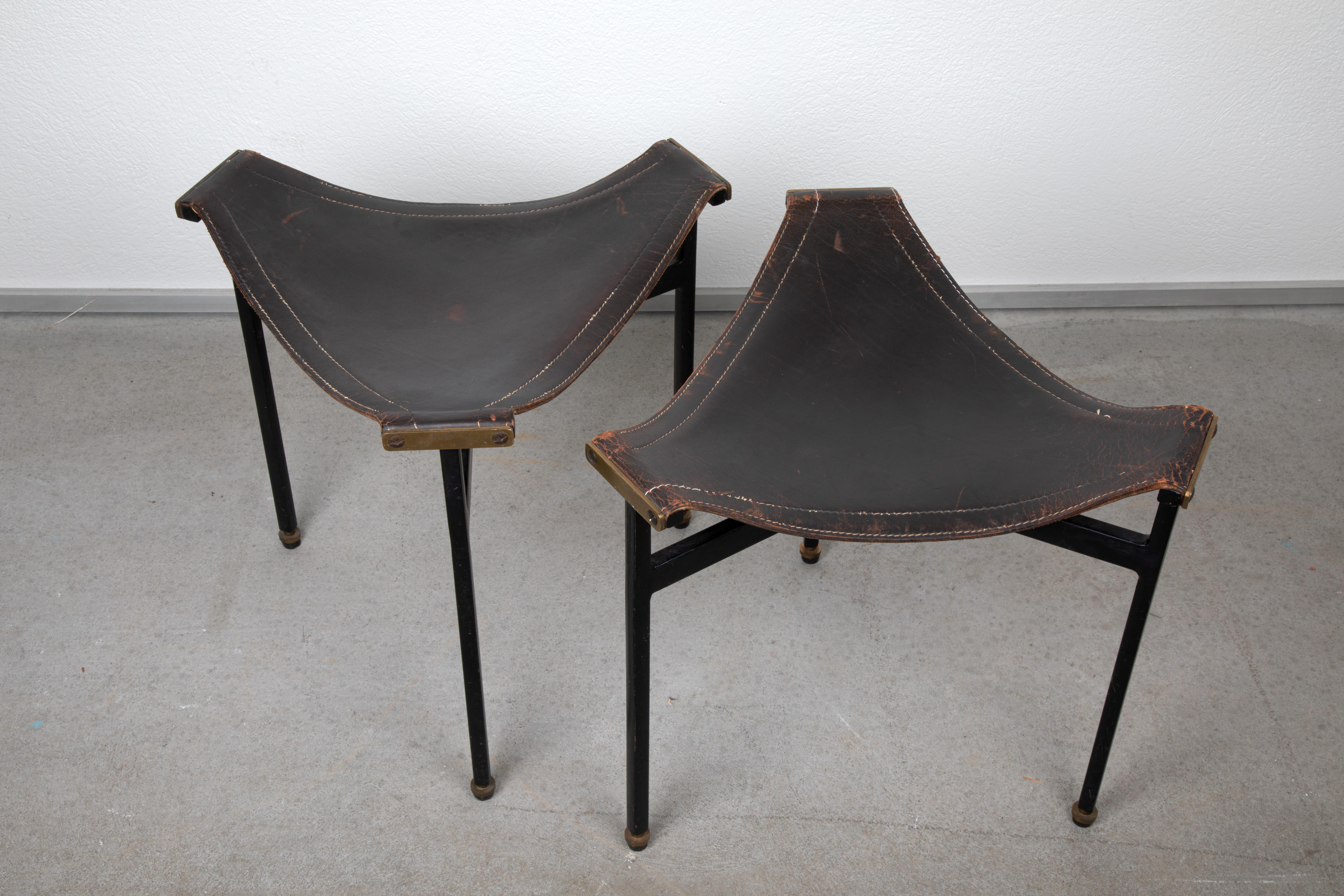Metal Leather Stools For Sale