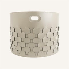 Panier de rangement en cuir EZAGO - forme ronde