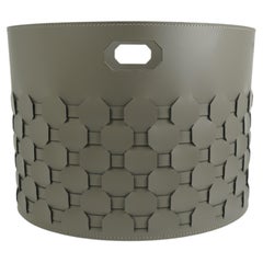 Panier de rangement en cuir EZAGO - forme ronde