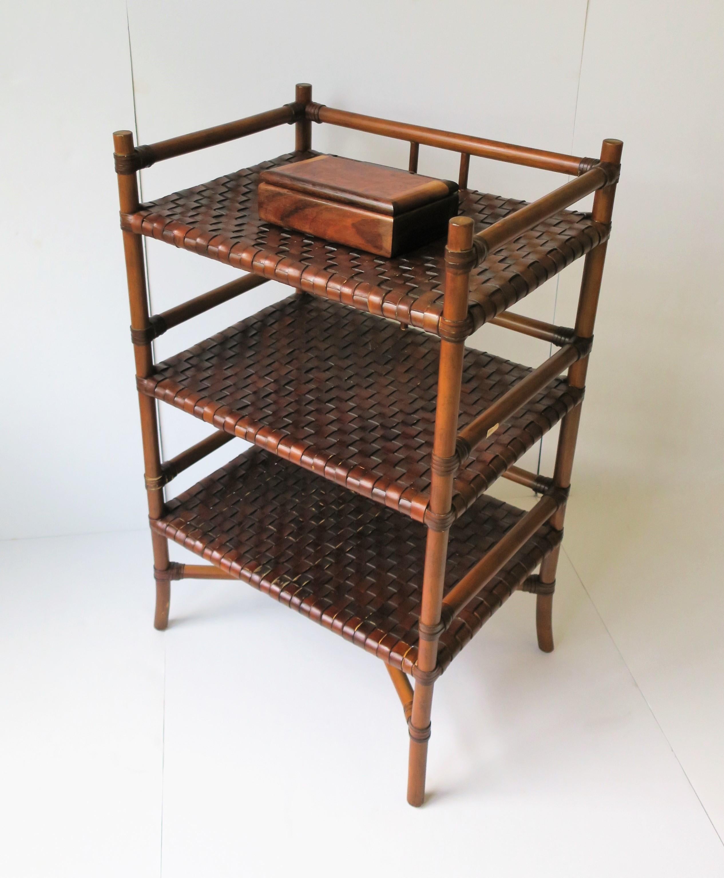 American Storage Étagère with Leather Weaved Shelves