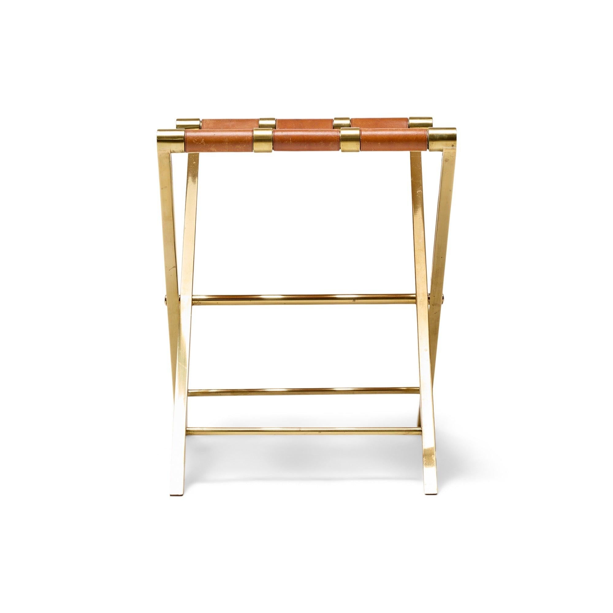 XXIe siècle et contemporain Banc pliant à courroie en cuir en vente