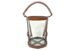 Lederlaterne aus trägerlosem Glas nach Ralph Lauren