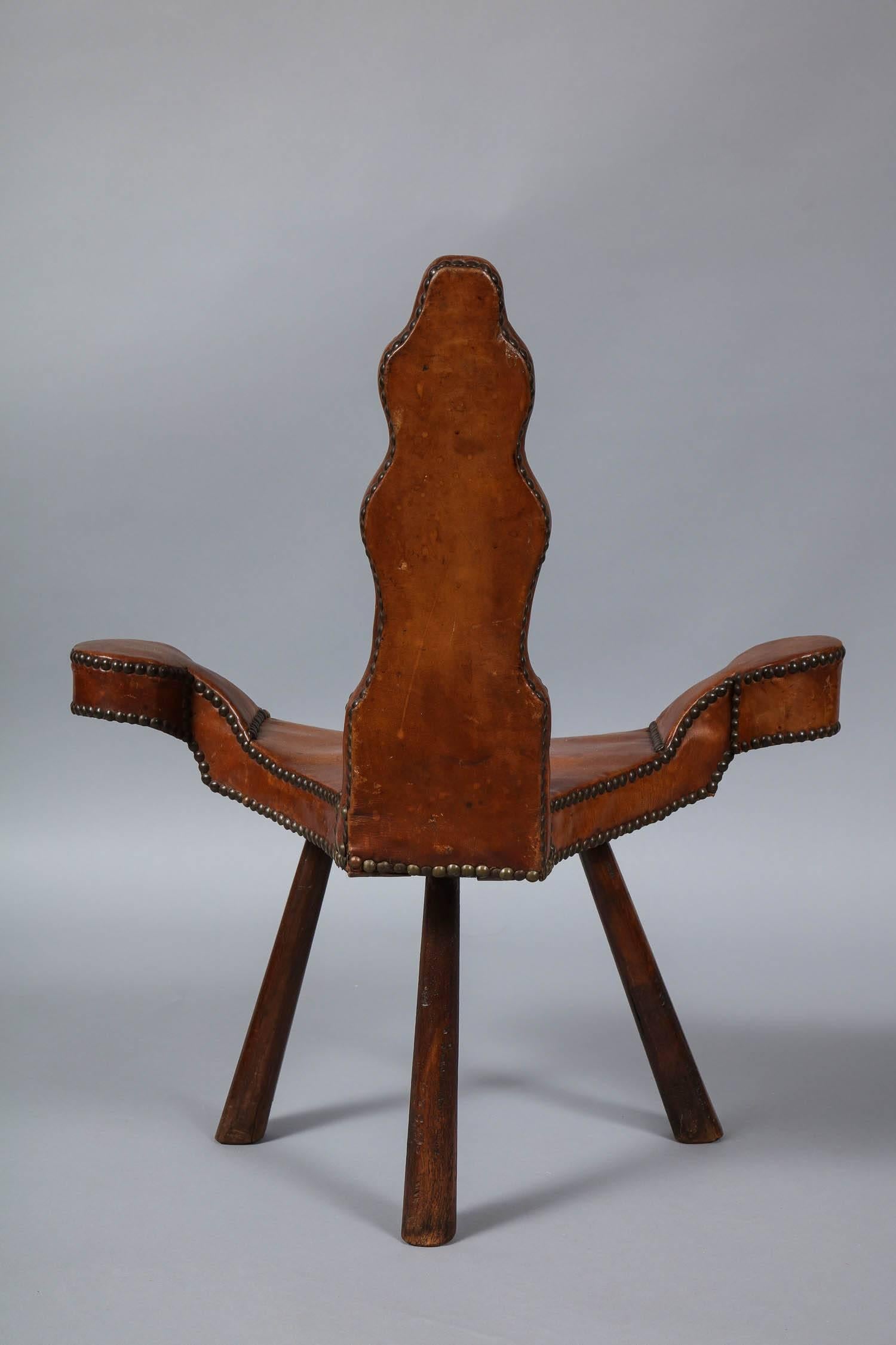 Leather Studded Diminutive Chair 3