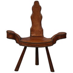 Leather Studded Diminutive Chair
