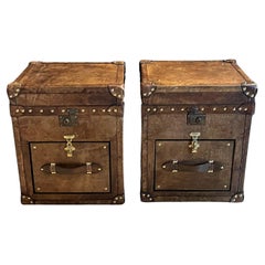 Set de valises en cuir avec un tiroir