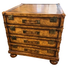 Commode en cuir Maitland Smith pour valises