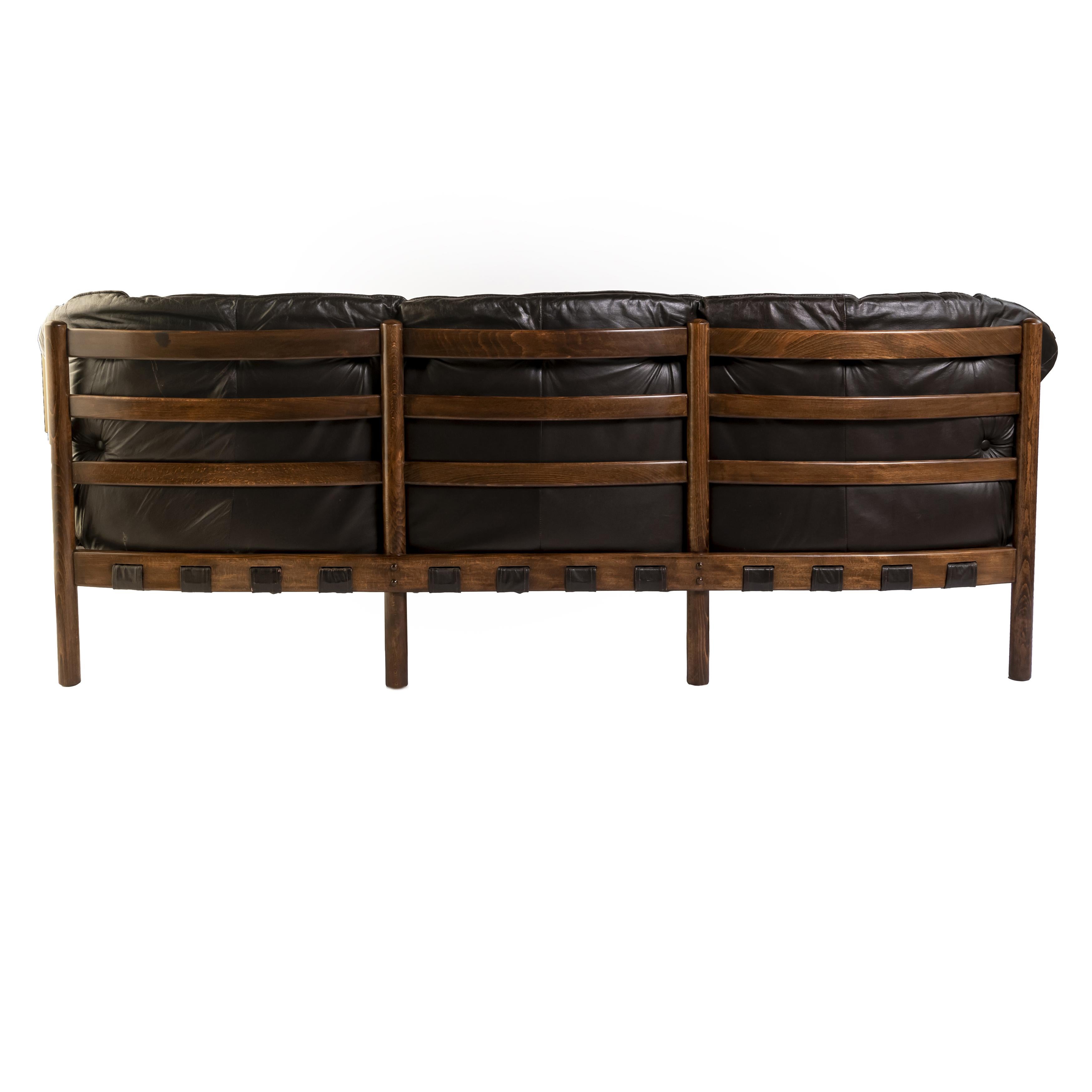 Suite de sièges en cuir d'Arne Norells, Suède circa 1960 Bon état - En vente à Knutsford, GB