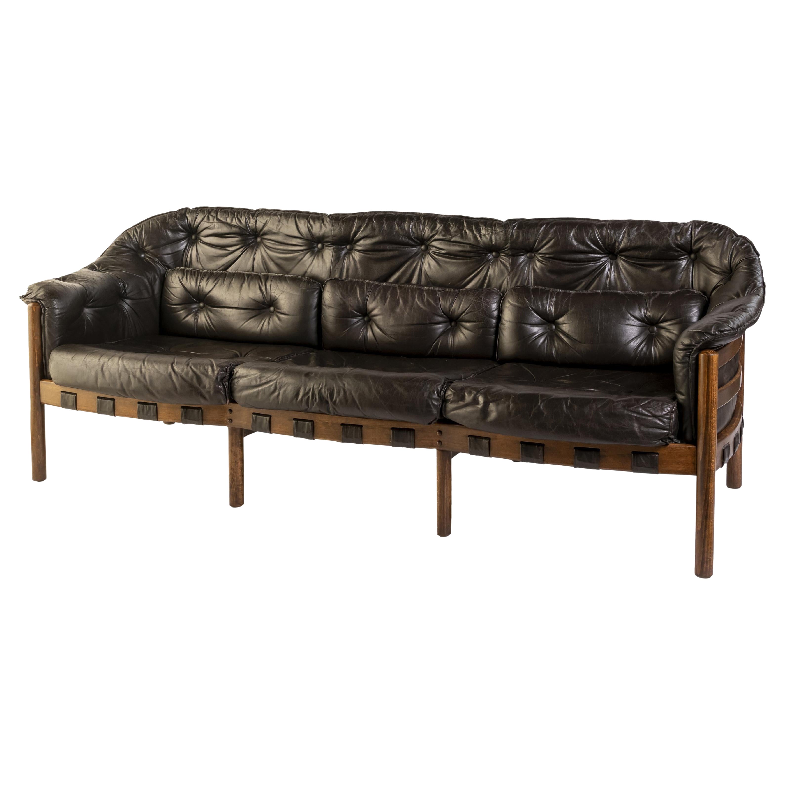 Leather Suite of Seating Furniture by Arne Norell, Sweden circa 1960