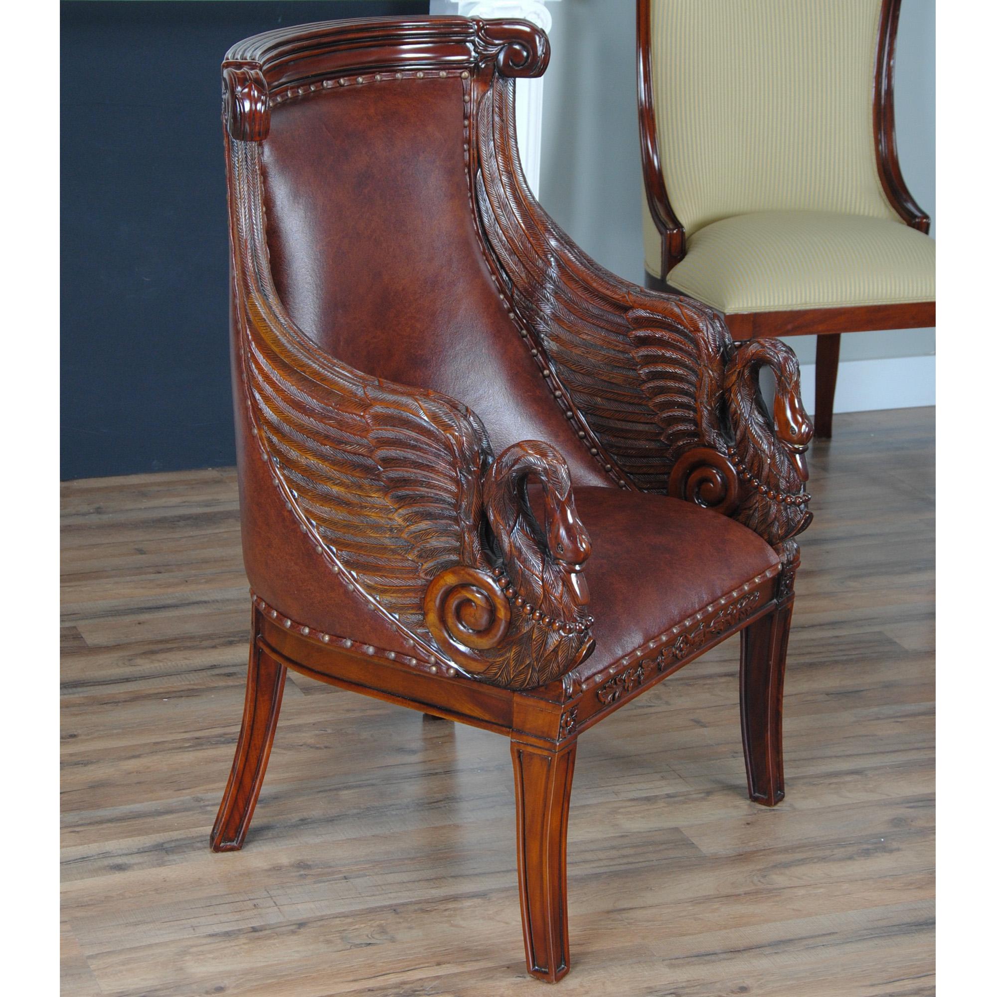 Leather Swan Arm Chair For Sale 2