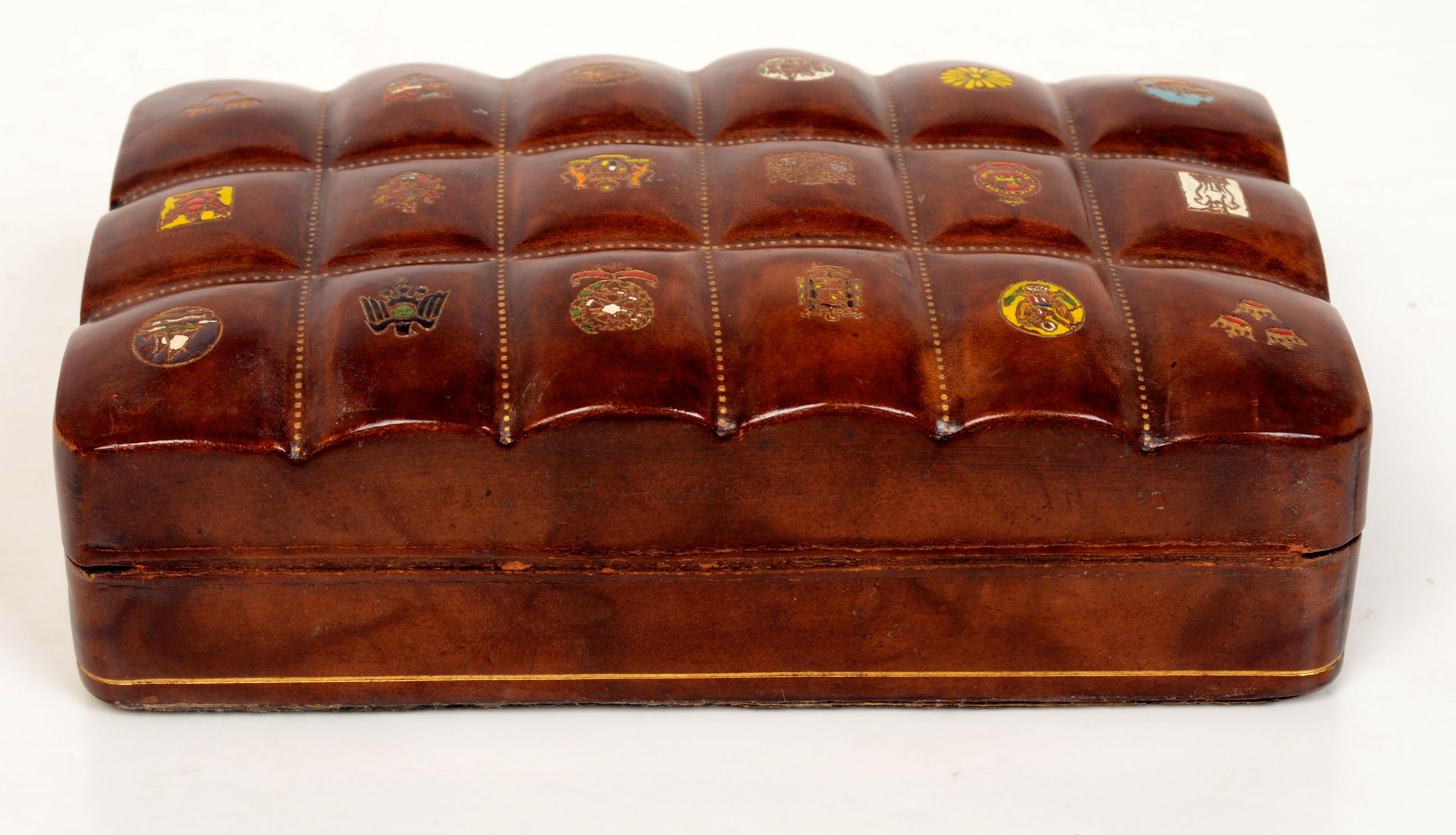 Women's or Men's Leather Swedish American Line Jewelry Box, C1950