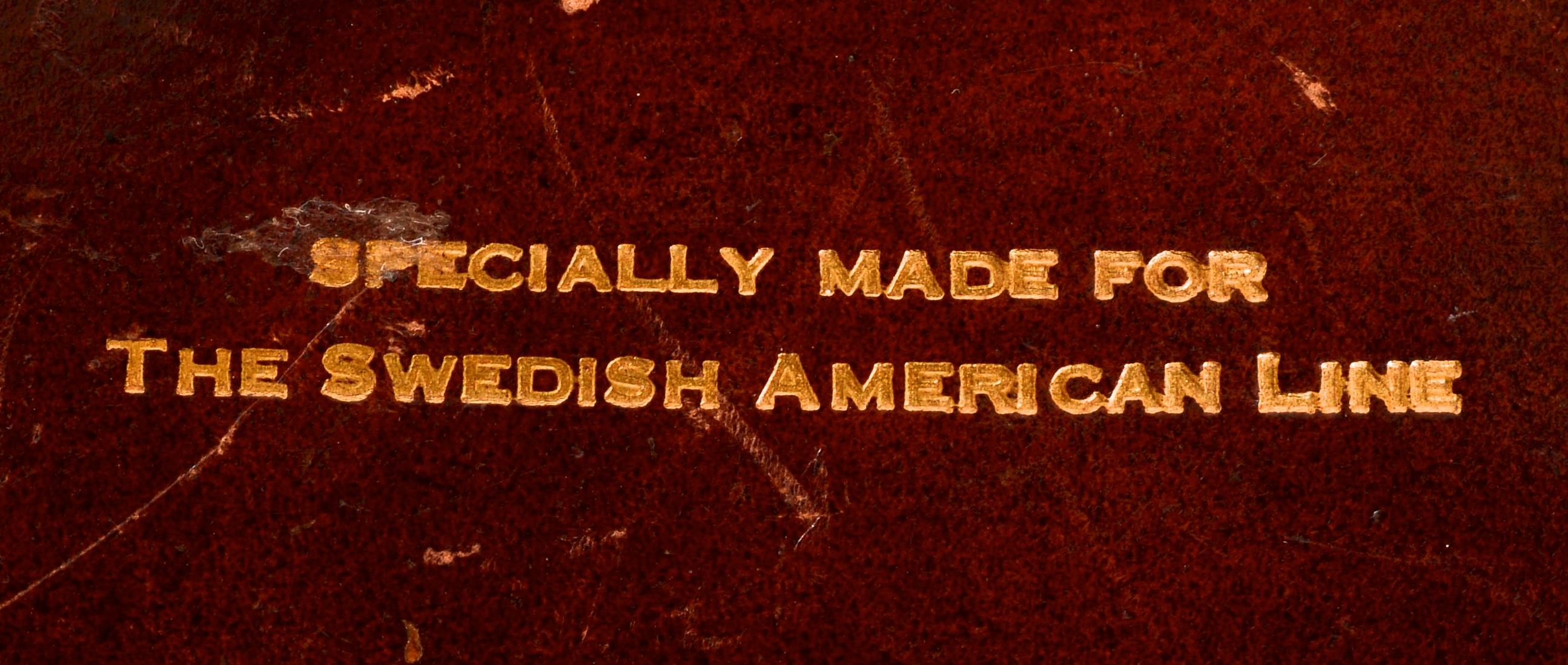 Lederschmuckkästchen aus der schwedischen amerikanischen Linie, um 1950 2