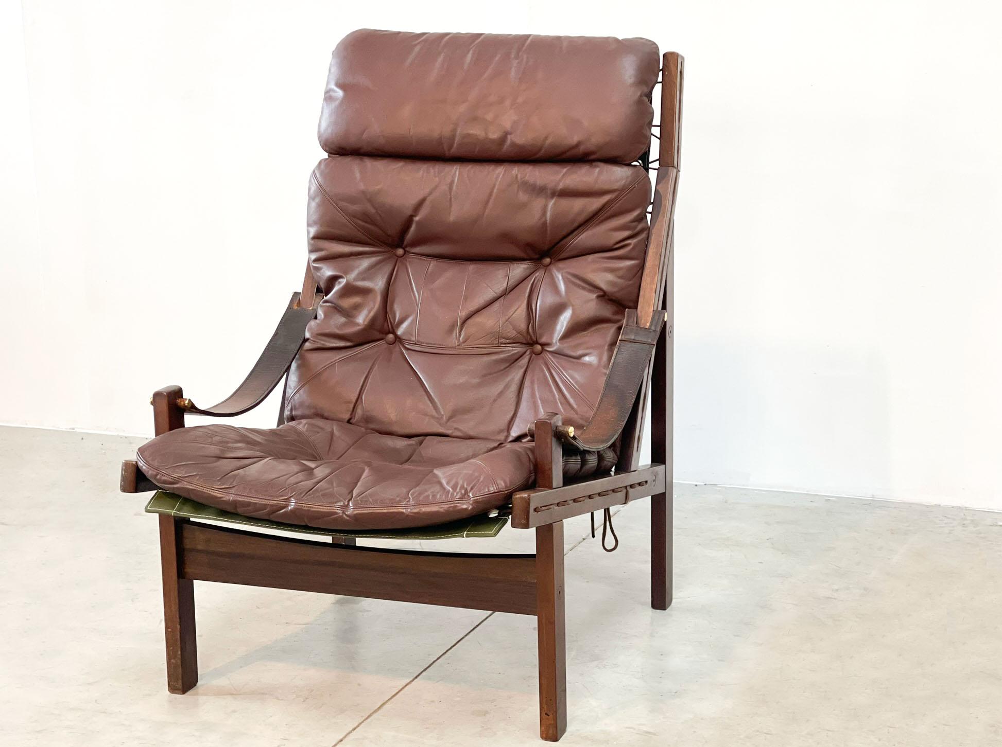 Late 20th Century Leather Swedish Hunter Chair by Torbjorn Afdal