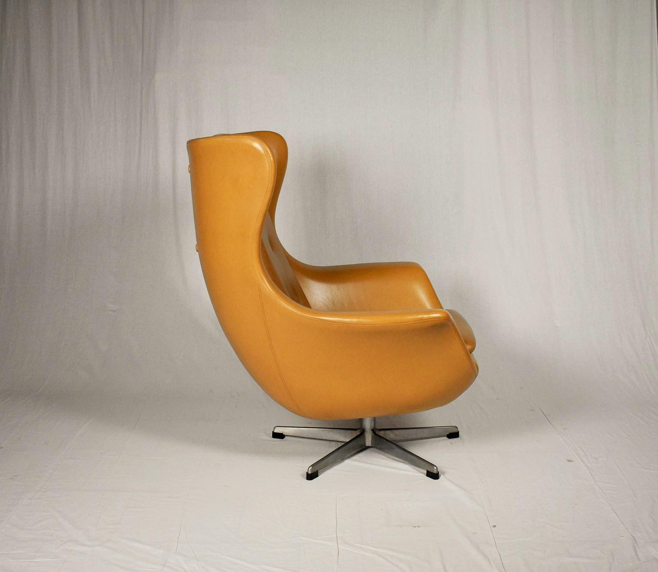 Leather Swivel Armchair, 1965s from UP Závody 3