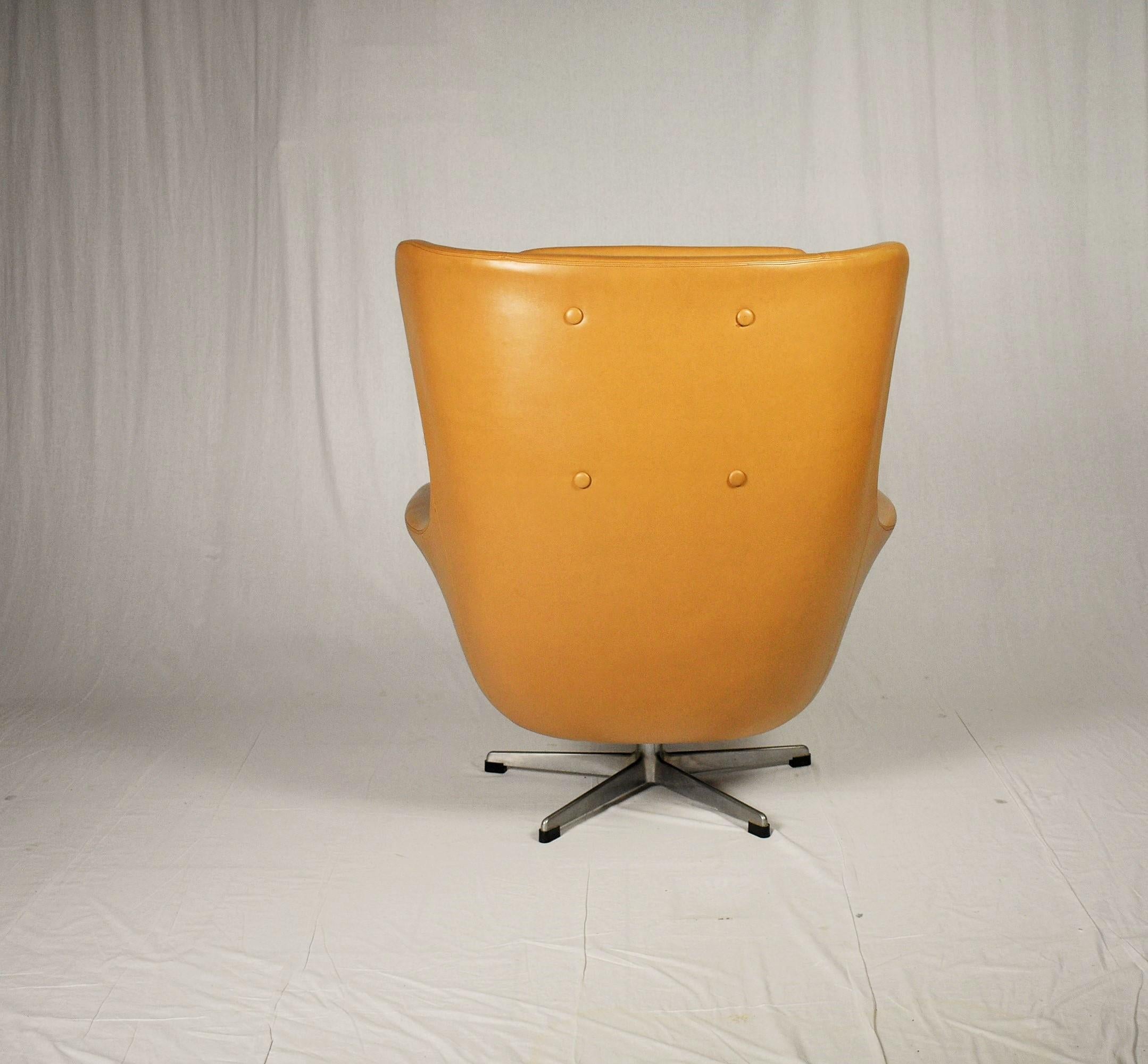 Leather Swivel Armchair, 1965s from UP Závody 4