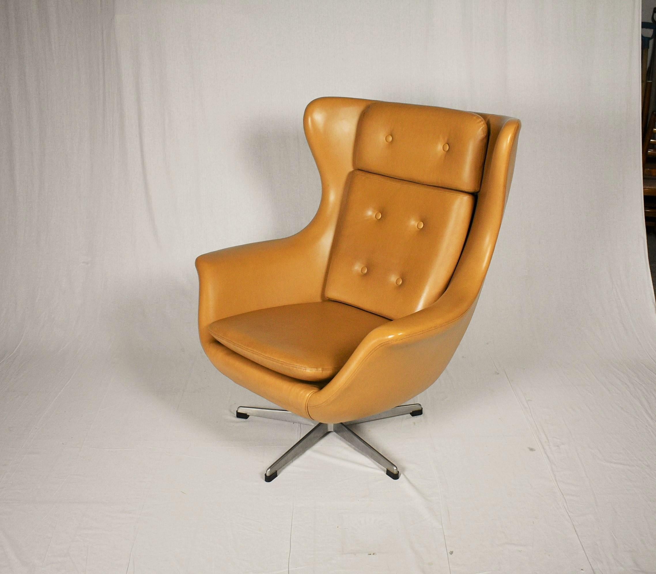 Leather Swivel Armchair, 1965s from UP Závody 5