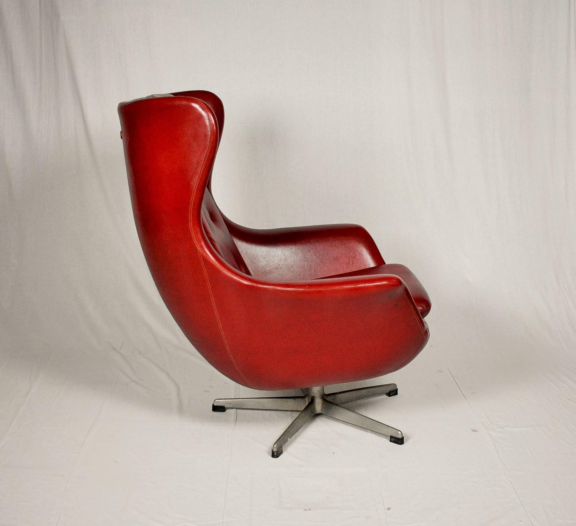 Leather Swivel Armchair, 1965s from UP Závody For Sale 1