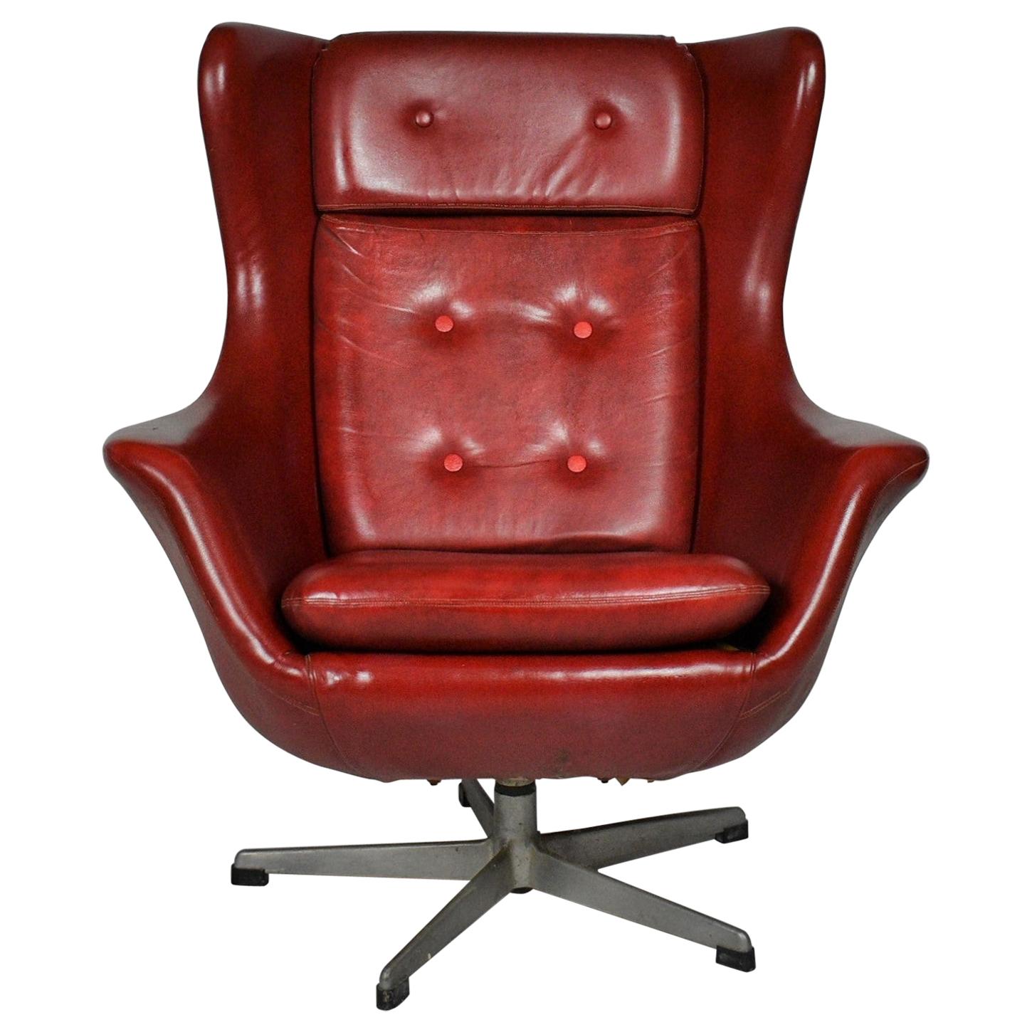 Leather Swivel Armchair, 1965s from UP Závody
