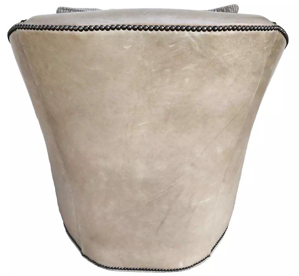 Leather Swivel Bucket Chair by HICKORY CHAIR Co For Sale 3