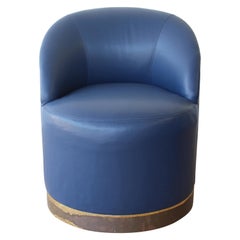 Leather Swivel Chair by Karl Springer, U.S.A, 1970s, Pair Available.