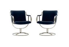 Leather Swivel Chairs by Gardner Leaver for Steelcase, Pair