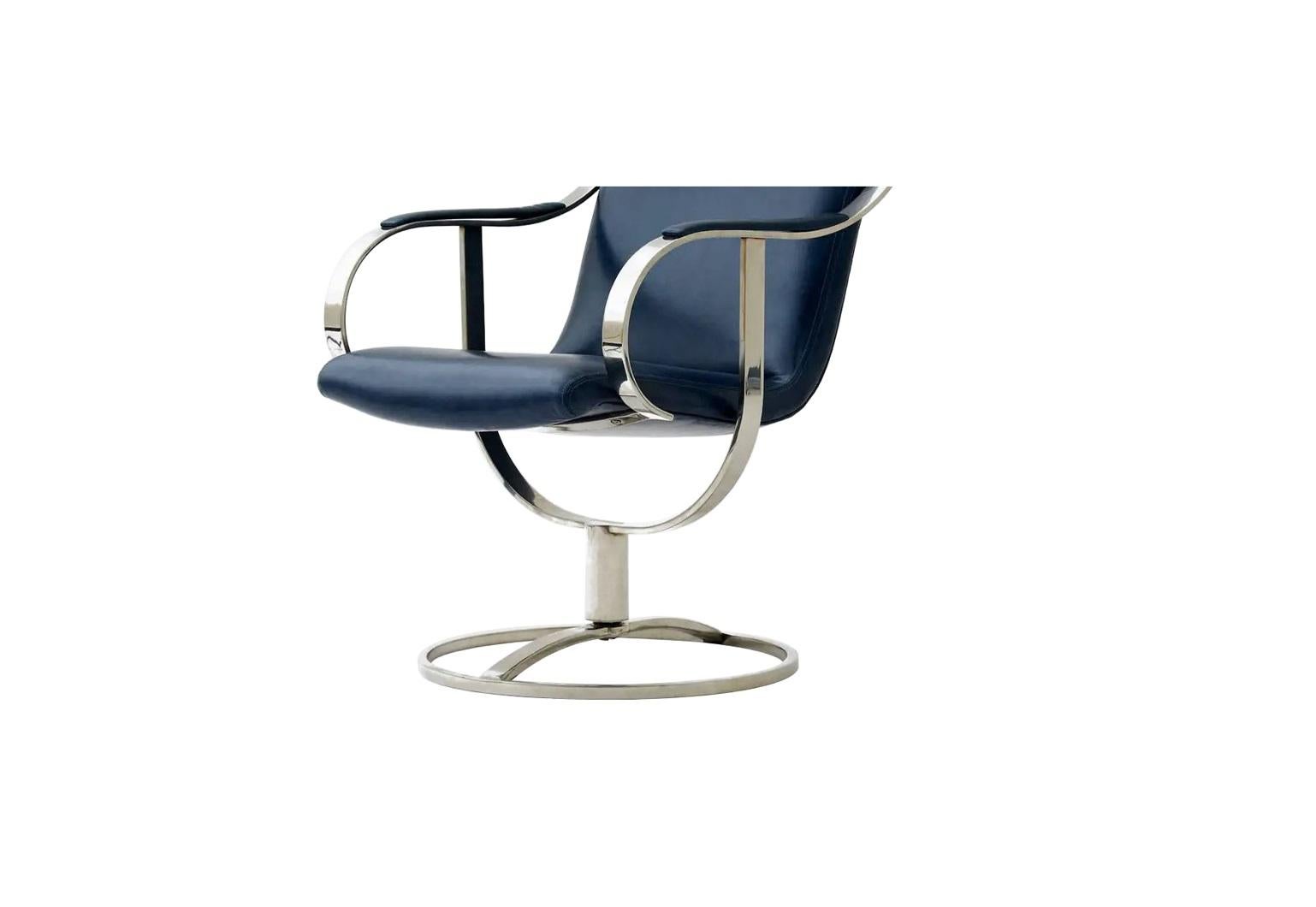 Fin du 20e siècle Paire de chaises pivotantes en cuir de Gardner Leaver pour Steelcase en vente
