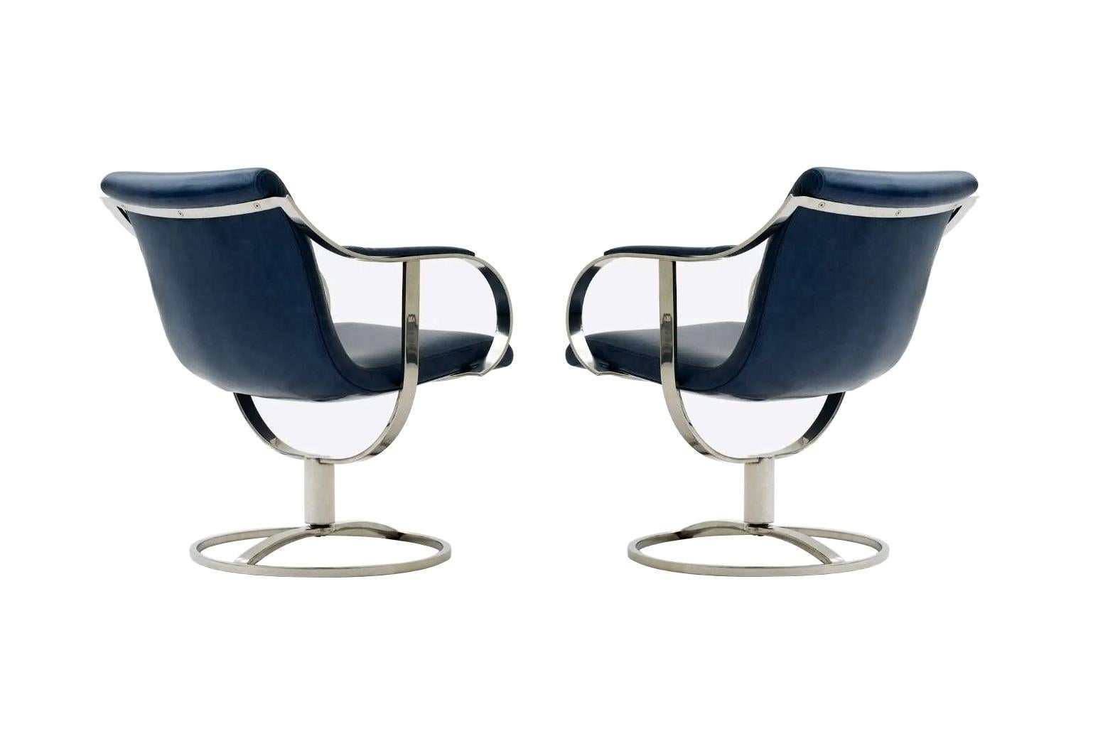 Leather Swivel Chairs by Gardner Leaver for Steelcase, Pair For Sale 3
