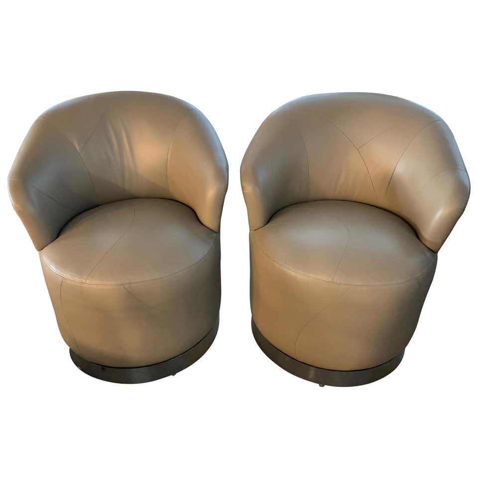 Hollywood Glamour Art Deco Unique Swivel Chairs at 1stdibs