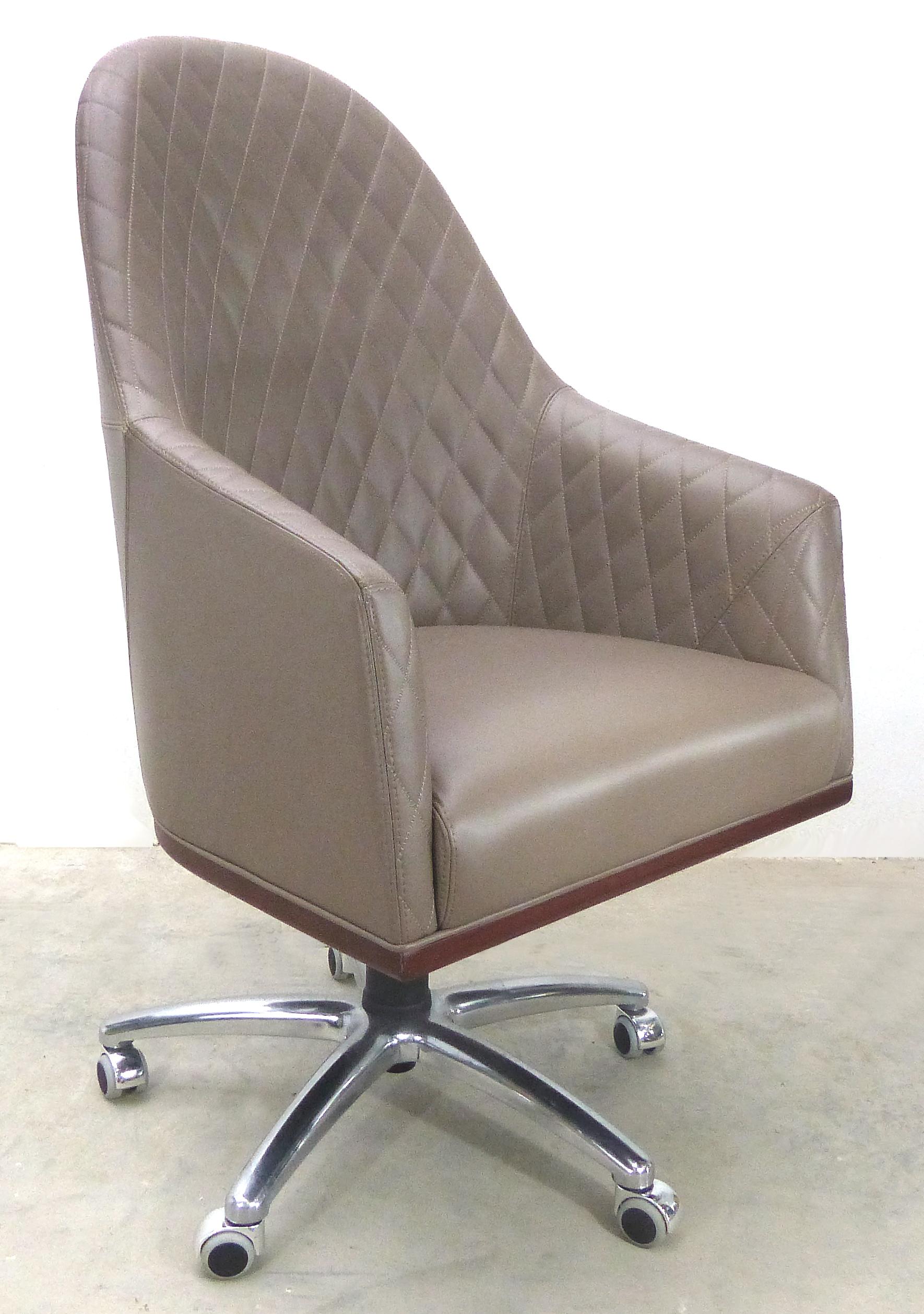 Modern Leather Swivel Desk Chair by Umberto Asnago for Medea Mobiledia, Italy